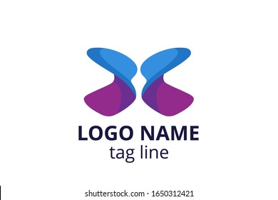 Creative animal icon fly butterfly sign design. Template logo for beauty business like spa skincare, fashion. Or any other modern corporate, consultant, investment, company.