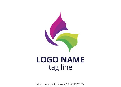 Creative animal icon fly butterfly sign design. Template logo for beauty business like spa skincare, fashion. Or any other modern corporate, consultant, investment, company.
