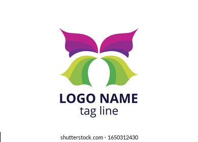 Creative animal icon fly butterfly sign design. Template logo for beauty business like spa skincare, fashion. Or any other modern corporate, consultant, investment, company.