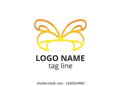 Creative animal icon fly butterfly sign design. Template logo for beauty business like spa skincare, fashion. Or any other modern corporate, consultant, investment, company.