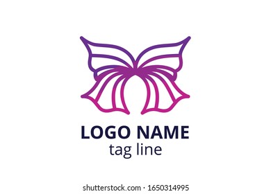 Creative animal icon fly butterfly sign design. Template logo for beauty business like spa skincare, fashion. Or any other modern corporate, consultant, investment, company.