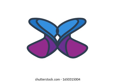 Creative animal icon fly butterfly sign design. Template logo for beauty business like spa skincare, fashion. Or any other modern corporate, consultant, investment, company.