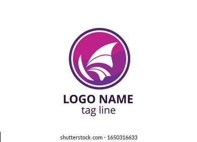 Creative animal icon fly butterfly sign design. Template logo for beauty business like spa skincare, fashion. Or any other modern corporate, consultant, investment, company.