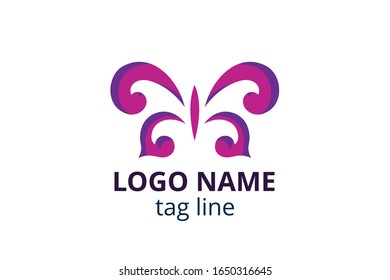 Creative animal icon fly butterfly sign design. Template logo for beauty business like spa skincare, fashion. Or any other modern corporate, consultant, investment, company.