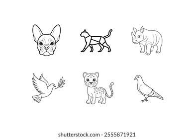 Creative Animal Icon Vector Illustrations for Modern Designs.