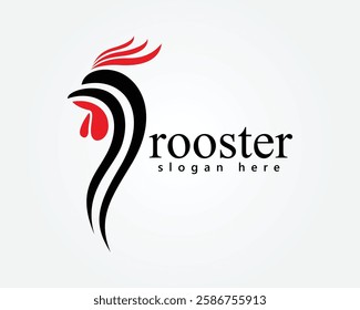 creative animal logo, abstract chicken, logo design template