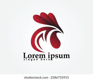 creative animal logo, abstract chicken, logo design template