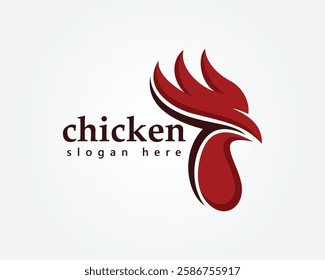 creative animal logo, abstract chicken, logo design template