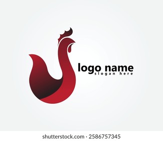 creative animal logo, abstract chicken image, logo design template