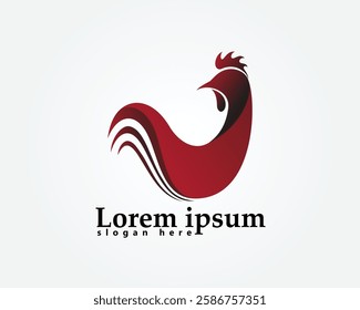 creative animal logo, abstract chicken image, logo design template