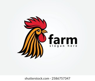 creative animal logo, rooster head logo design template