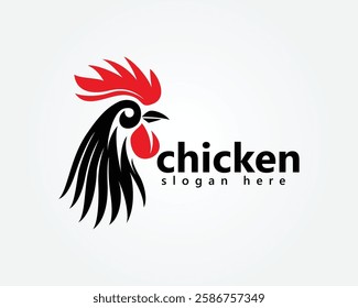 creative animal logo, rooster head logo design template