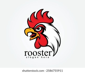 creative animal logo, vector chicken head, logo design template