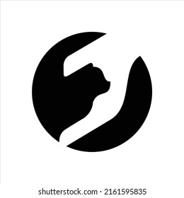 Diseños creativos de logotipos de mascotas para animales. Ilustraciones de plantillas de vectores de diseño de logotipos abstractos para gatos  