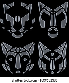 Creative animals vector designs with shinny l color