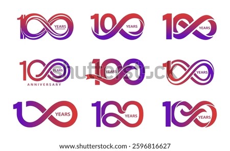 Creative anniversary logo for a celebratory moment. Corporate. Vector design concept for different years. A stylish alternative for business and event world.