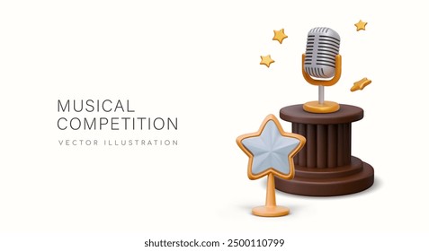 Creative announcement about musical competition, song contest