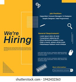 Creative Announcement Job Vacancy Social Media Post Feed Design. We Are Hiring Template, Banner, Poster, Flyer For Companies. Many Job Position,copywriter,UI Designer,web Programmer,SEO Analyst,etc