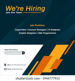 Creative Announcement Job Vacancy Social Media Post Feed Design. We Are Hiring Template, Banner, Poster, Flyer For Companies. Many Job Position,copywriter,UI Designer,web Programmer,SEO Analyst,etc