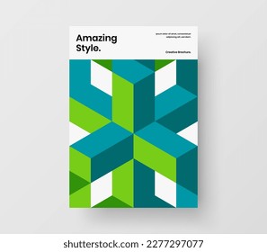 Creative annual report A4 design vector template. Abstract geometric shapes company cover concept.