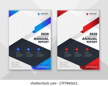 Creative annual report design template. Corporate business flyer template