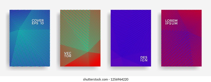 Creative annual report design vector collection. Halftone stripes edged texture cover page layout templates set. Report covers geometric design, business brochure pages corporate banners. Creative annual report design vector collection. Halftone stripes edged texture cover page layout templates set. Report covers geometric design, business brochure pages corporate banners.