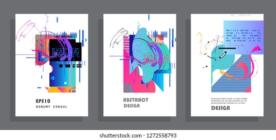 Creative annual report design vector collection. Report covers graphic design. Vector