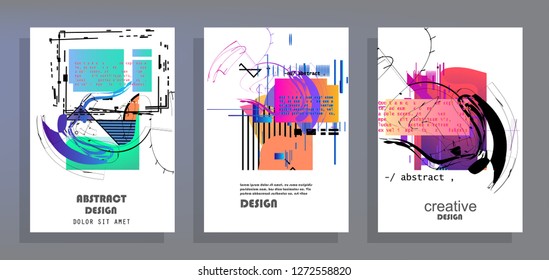 Creative annual report design vector collection. Report covers graphic design. Vector