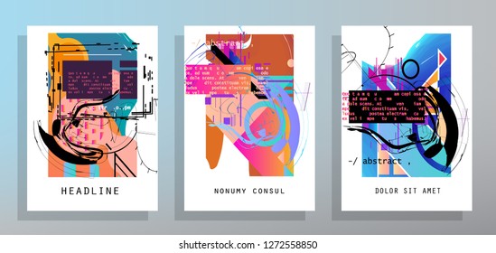 Creative annual report design vector collection. Report covers graphic design. Vector