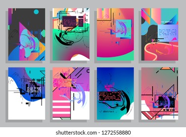 Creative annual report design vector collection. Report covers graphic design. Vector