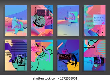 Creative annual report design vector collection. Report covers graphic design. Vector