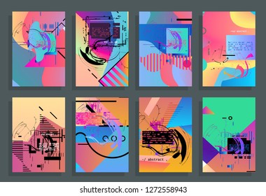 Creative annual report design vector collection. Report covers graphic design. Vector