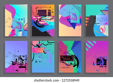 Creative annual report design vector collection. Report covers graphic design. Vector