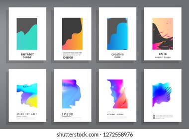 Creative annual report design vector collection. Report covers graphic design. Vector