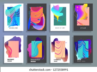 Creative annual report design vector collection. Report covers graphic design. Vector