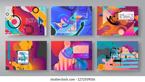 Creative annual report design vector collection. Report covers graphic design. Vector