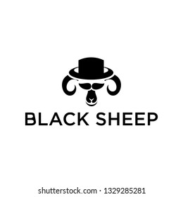 creative anonymous with black goat logo design