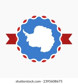 Creative Antarctica Flag Emblem Badge