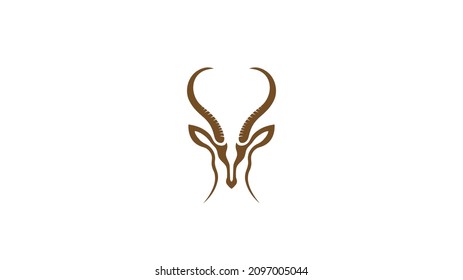 creative antelope head logo vector