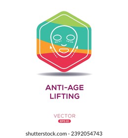 Icono creativo (Anti-Age Lifting), signo vector.