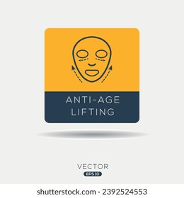 Creative (Anti-Age Lifting) Icon ,Vector sign.