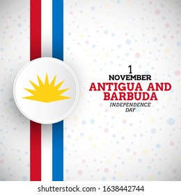 Creative Antigua and Barbuda independence day illustration with unique Antigua and Barbuda flag vector background.