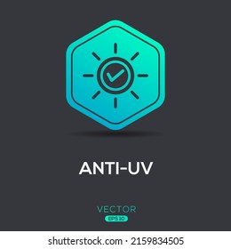Creative (Anti-UV) Icon, Vector sign.