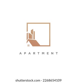Creative apartment logo design vector