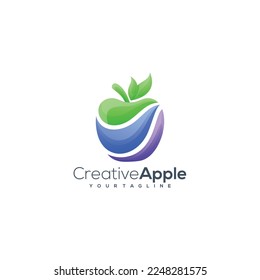 Diseño de logotipo en color de Apple creativo