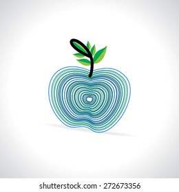 creative apple created with lines vector illustration 