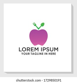 creative apple icon logo design template, nature food logo design inspiration