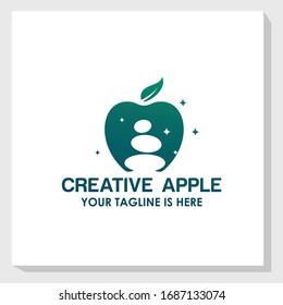 símbolo creativo de manzana plantilla vectorial, inspiración del logotipo de alimento natural