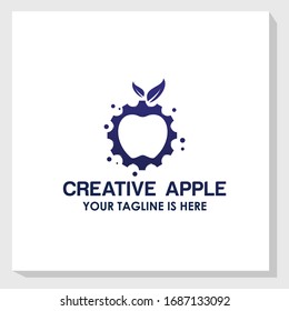 creative apple icon logo template vector, nature food logo inspiration
