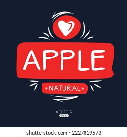 Creative (Apple), Apple label, vector illustration.